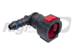CONECTOR SALIDA DE FILTRO DE COMBUSTIBLE CODO 90 º HEMBRA 9.49 MM X RACORD PARA POLAIMIDA INT. 8 MM